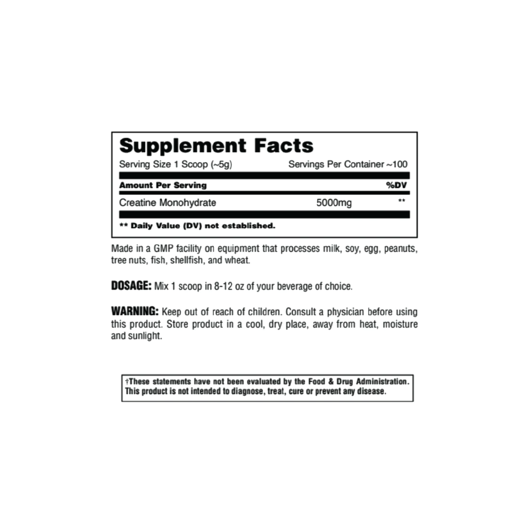 Animal Micronized Creatine – Monohydrate, 500 g (100 Portions)