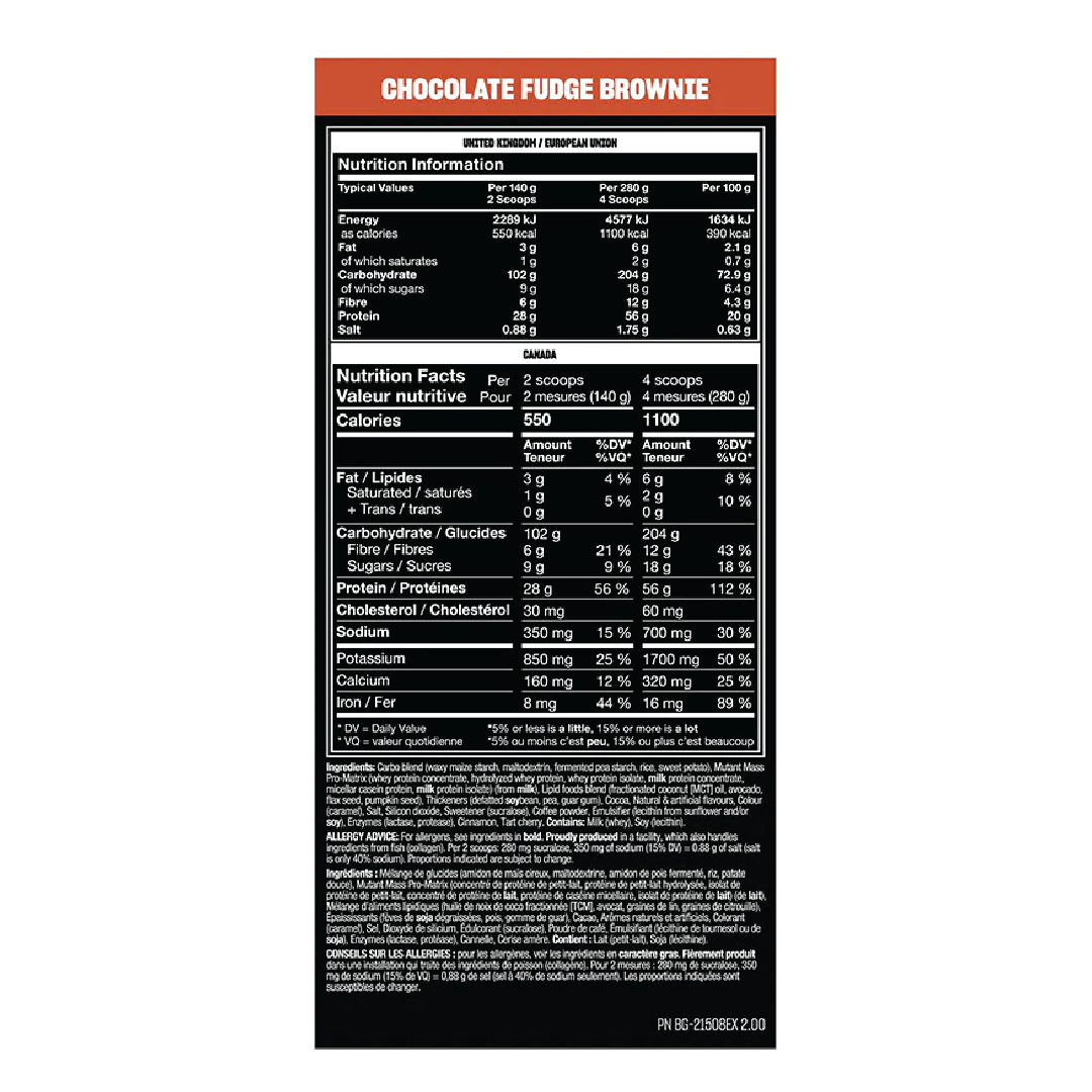 The Original Mass - MUSCLE MASS GAINER (2,27 kg - 16 Servings)
