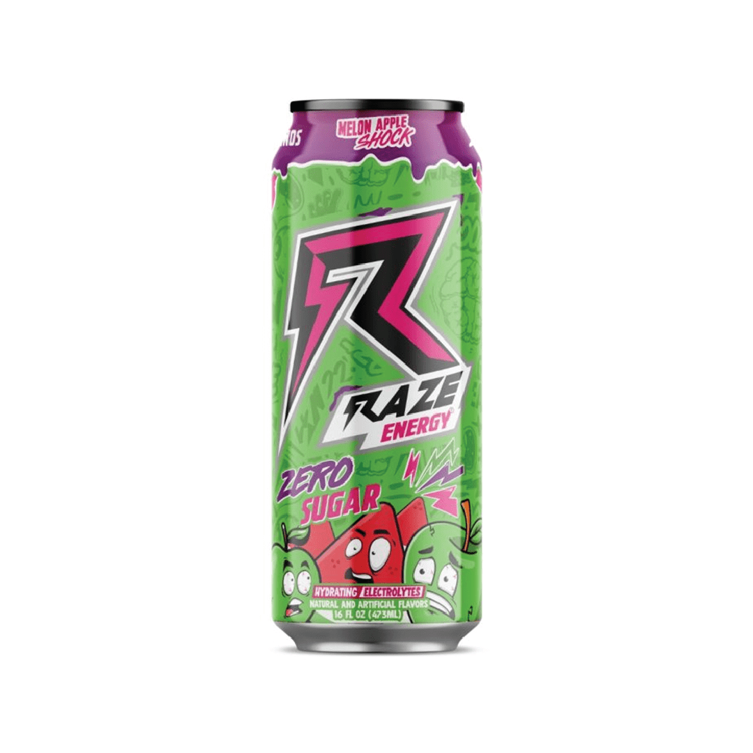 Raze Energy Drink Zero Sugar – (BCAA et électrolytes) Pack de 12 Boissons
